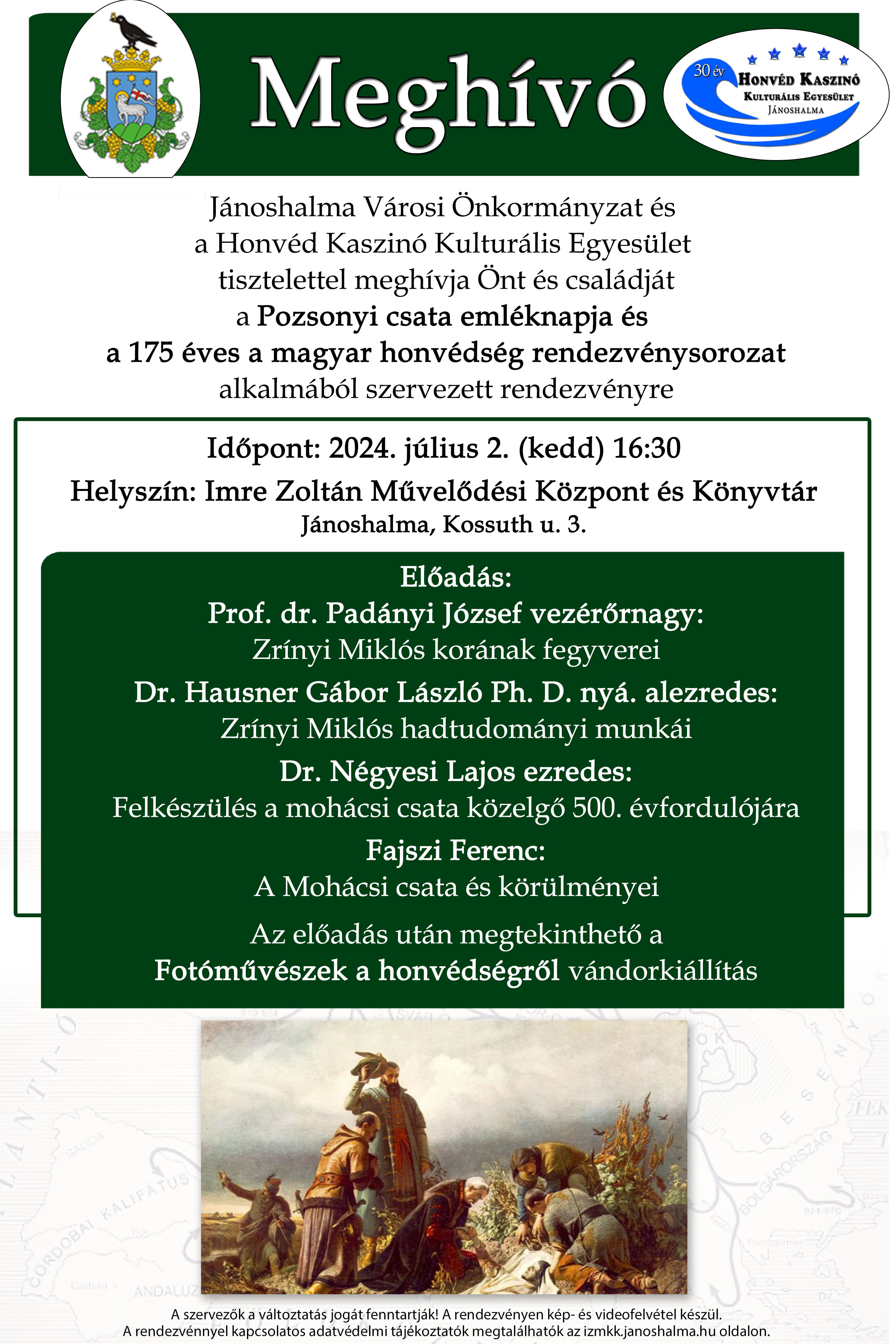 Meghívó - a Pozsonyi csata emléknapja